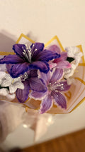 Purple Pipe cleaner stargazing lily bouquet